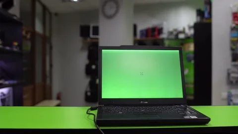 The laptop in the office on the desk Stock-Footage 70639592