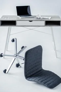 Laptop on office table Stock Photos