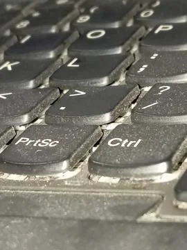 Laptop old buttons with flash light Stock Photos