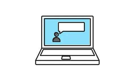 Laptop online chat icon Stock Illustration