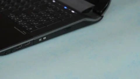 Laptop with open CD - DVD drive Stock Footage 99616688