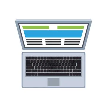 Laptop open computer topview symbol Illustrazione stock