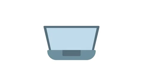 A laptop with an open screen displaying a blank interface on a wooden desk. Stock Footage 333909457