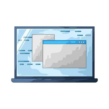 Laptop With Open Windows illustration イラスト素材