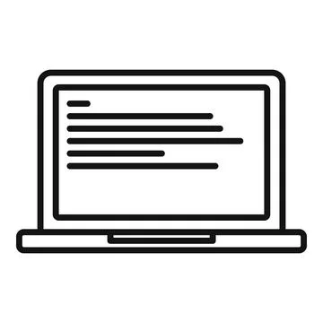 Laptop operating system icon, outline style イラスト素材