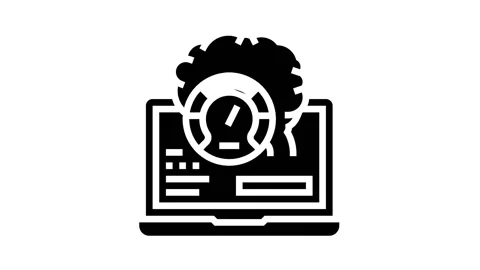 Laptop optimize glyph icon animation Stock Footage 164218625