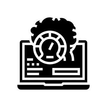 Laptop optimize glyph icon vector illustration 库存插图
