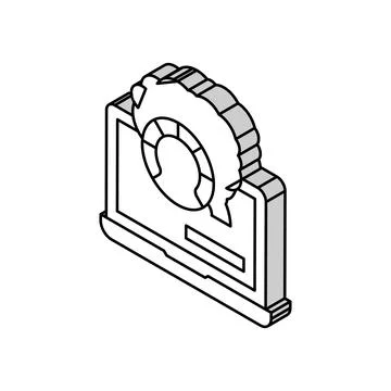 Laptop optimize isometric icon vector illustration Stockillustratie