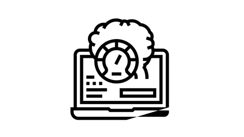 Laptop optimize line icon animation Stock Footage 164208067