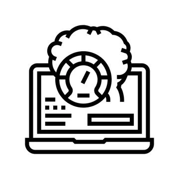Laptop optimize line icon vector illustration Stockillustratie