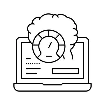 Laptop optimize line icon vector illustration Stock Illustration