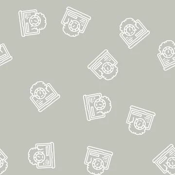 Laptop optimize line seamless pattern Illustrazione stock