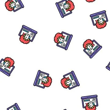 Laptop optimize vector seamless pattern Stock Illustration