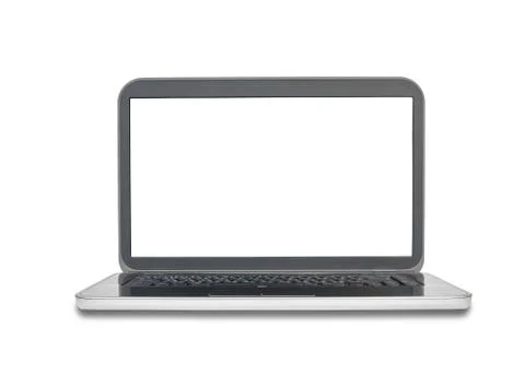 Laptop or notebook with blank screen on white background Foto stock
