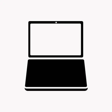 Laptop or notebook computer vector flat icon on a transparent background. Illustrazione stock