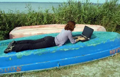  a laptop or notebook, mobile computer device with screen and rechargeable... Stock-Fotos