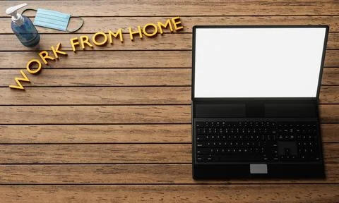 Laptop or Notebook screen and tablet blank white. Office equipment, compute.. Stock Photos