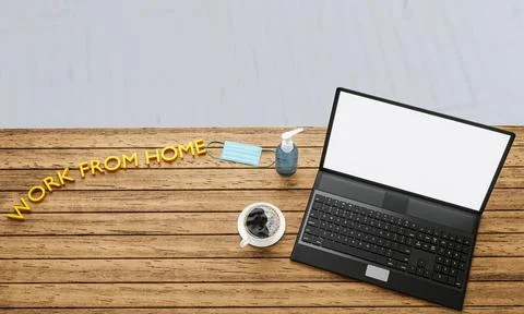 Laptop or Notebook screen and tablet blank white. Office equipment, compute.. Stock Photos