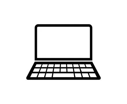 Laptop or notebook vector icon isolated on white Stock Illustration