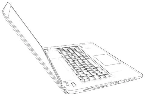 Laptop. outline computer. Vector illustration. Illustration of 3d. Illustrazione stock