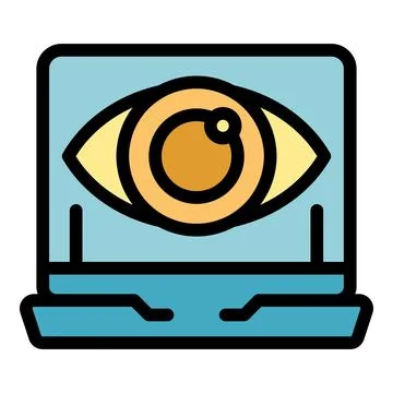 Laptop overview icon vector flat Illustrazione stock