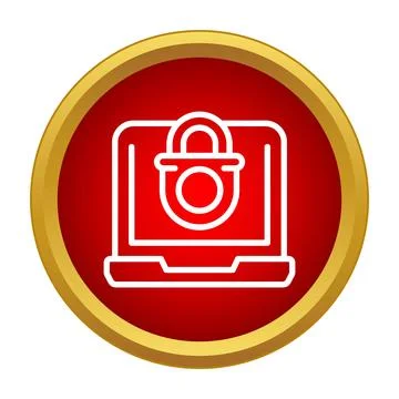 Laptop with padlock icon showing data privacy concept Stock Illustration