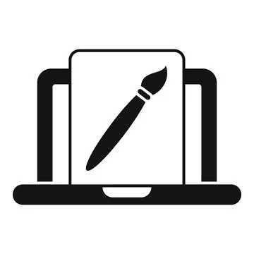 Laptop paint icon simple vector. Ui creative Ilustración de archivo
