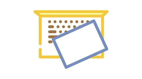 Laptop paper document color icon animation Stock Footage 327271201