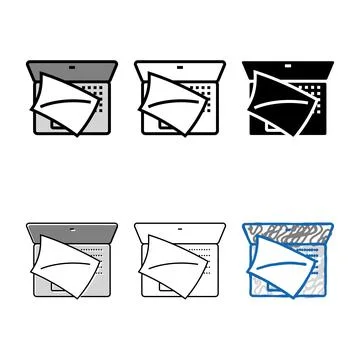 Laptop paper document color icon vector looks Stock Illustration