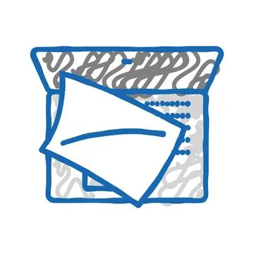 Laptop paper document icon doodle illustration Stock Illustration