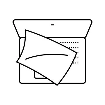 Laptop paper document line icon vector illustration 库存插图