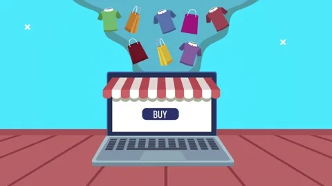 Laptop with parasol ecommerce technology Stock Footage 150219169