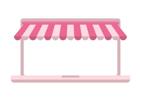 Laptop with parasol Illustrazione stock