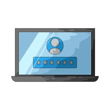 Laptop Password illustration Stock Illustration