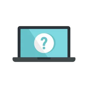 Laptop password request icon flat isolated vector Stock Illustration