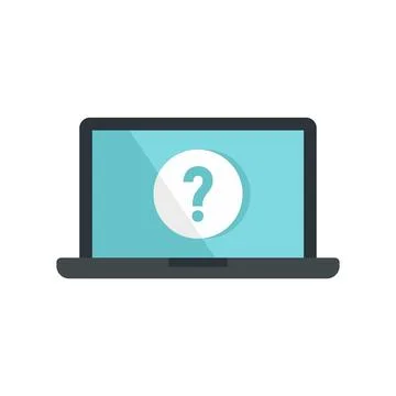 Laptop password request icon flat isolated Stock Illustration