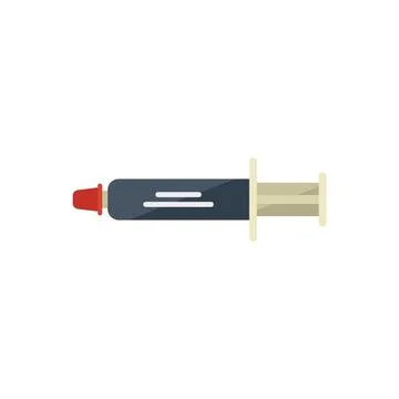 Laptop paste tube icon flat vector. Broken computer Illustrazione stock