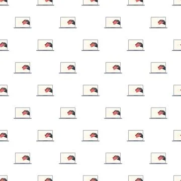 Laptop pattern with hand stealing credit card data 스톡 일러스트