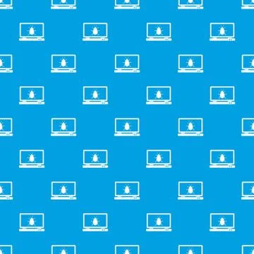 Laptop pattern seamless blue Stock Illustration