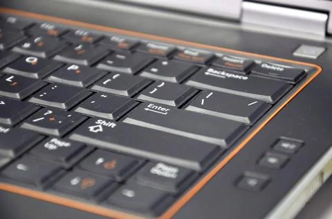 The laptop PC isolated on background Stock Photos