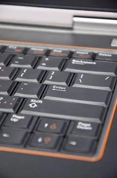 The laptop PC isolated on background Stock Photos