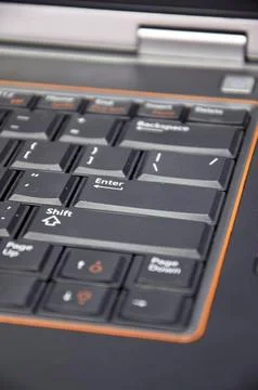 The laptop PC isolated on background Stock Photos