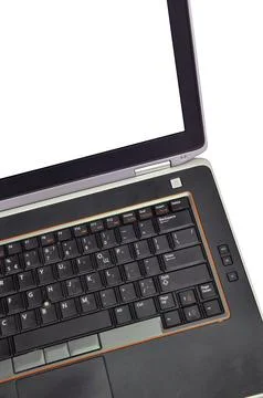 The laptop PC isolated on background Stock Photos