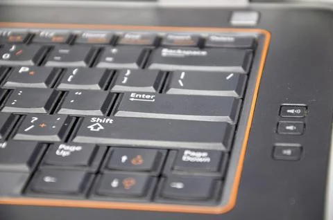 The laptop PC isolated on background Stock Photos