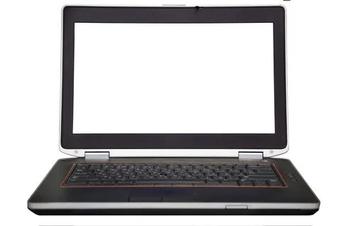 The laptop PC isolated on background Stock Photos