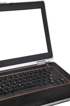 The laptop PC isolated on background Stock Photos