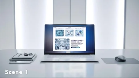 Laptop PC Mockup - Futuristic Tech Lab - 6-SET AE Template 库存 After Effects
