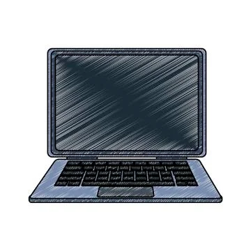 Laptop pc portable scribble Stock Illustration