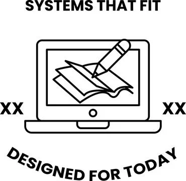 A laptop with a pencil on it Stock Illustration