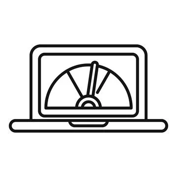 Laptop performance speedometer concept icon 스톡 일러스트